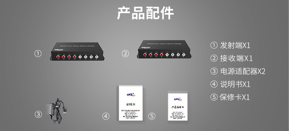 4路双向音频光端机4SA标准配件