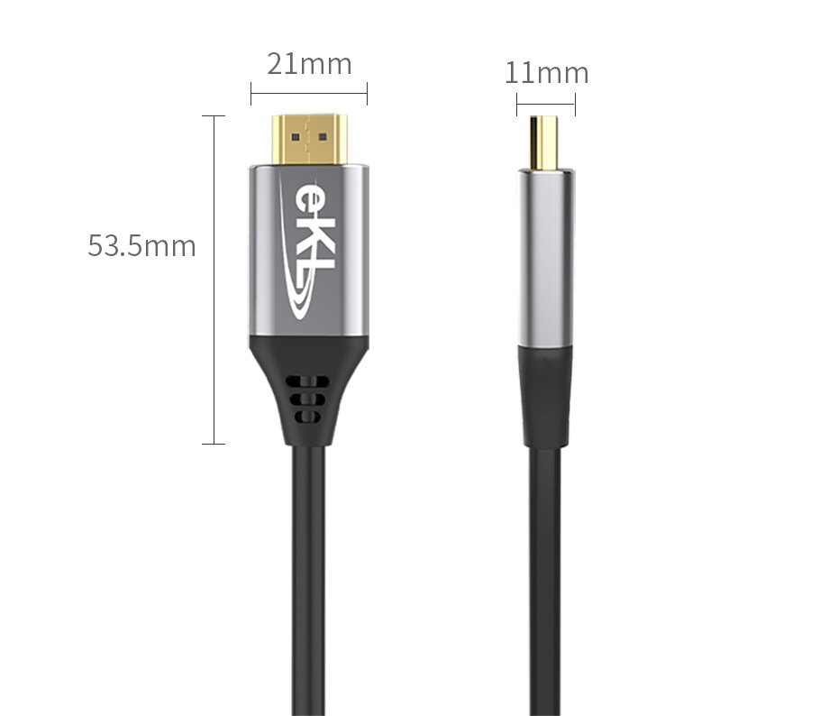 cq9电子平台网站HDMI线8K头子尺寸，长：53.5mm；宽：21mm；厚：11mm；